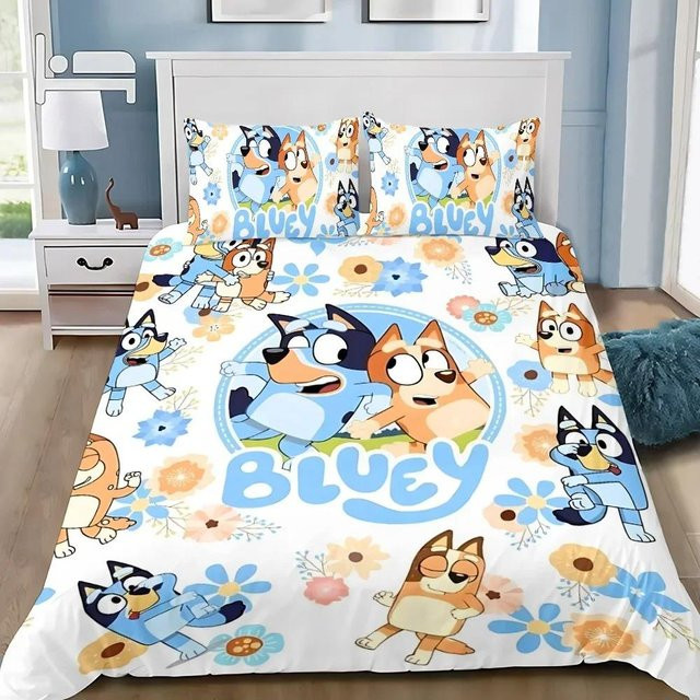 Allbestart Bettwäscheset Bluey mit Bandit und Chilli, Design: Cartoon, Farbe: Mehrfarbig, Material: Mikrofaser, B/H: 140 x 210 cm - Bild 1