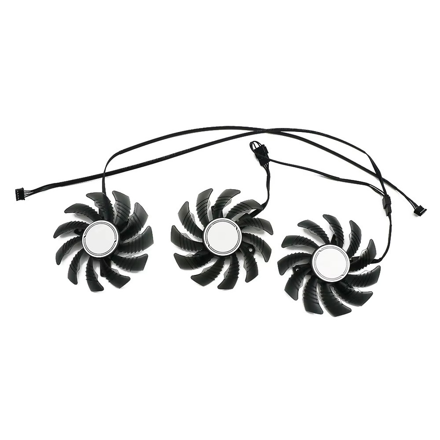 3er-Set Gigabyte PLD08010S12HH RTX3060 78MM 4PIN Lüfter für RTX 3050 3060 3060TI GAMING OC Grafikkarten in Schwarz - Bild 2