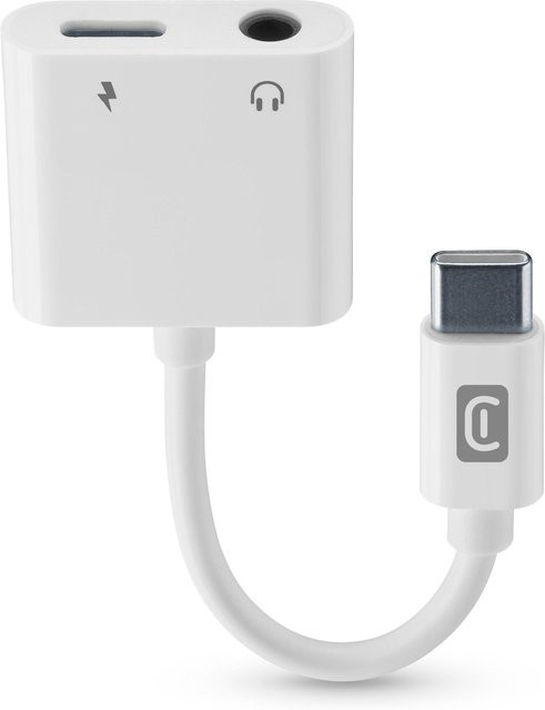 CellularLine Sound & Charge Adapter USB-C auf 3,5 mm Klinke in Weiß - Bild 1
