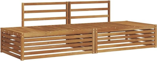 vidaXL Outdoor-Sofagarnitur aus Akazienholz in Natur, 2er-Set mit Armlehnen, B/T/H: 203,5 x 83 x 73 cm - Bild 1