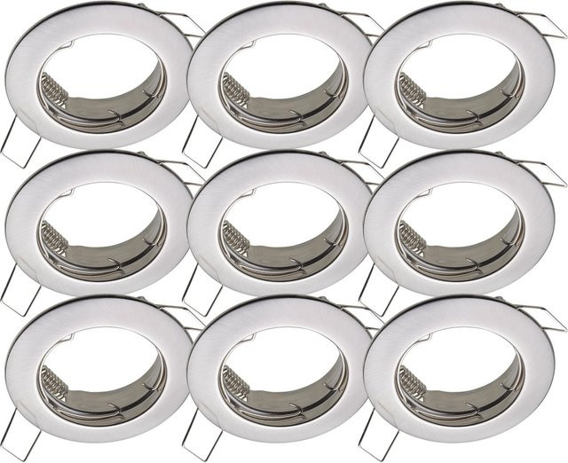 Oktaplex 9er Set Sedan Deckeneinbaustrahler für LED-Module 50mm in Edelstahloptik Silber - Bild 1
