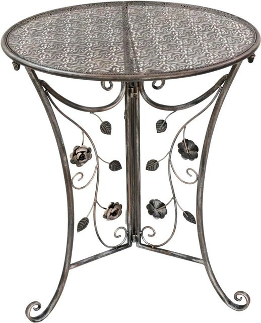 DELUKE Gartentisch TERJE aus Stahl in Bronze, quadratischer Terrassentisch für Garten und Außenbereich, B/T/H: 60 x 60 x 71 cm - Bild 1