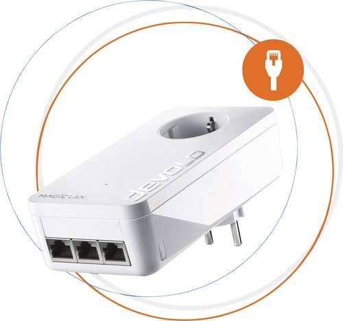 Devolo Magic 2 LAN triple Powerline Erweiterungsadapter BE8506 in Weiß mit 2400 Mbit/s Ethernet/LAN - Bild 1