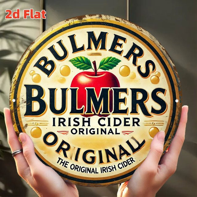 Bulmers Irish Cider Original rundes Aluminium-Metallschild Celtic Brewing Heritage in Gelb Durchmesser: 20 cm - Bild 1