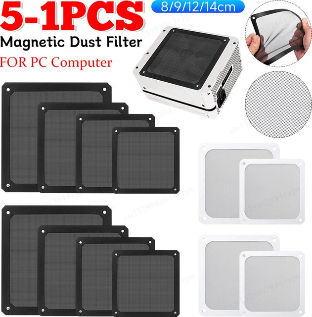 APWIKOGER PC Staubfilter aus schwarzem PVC, zuschneidbares Mesh für Computer-Kühlung, 80mm/90mm/120mm/140mm - Bild 1