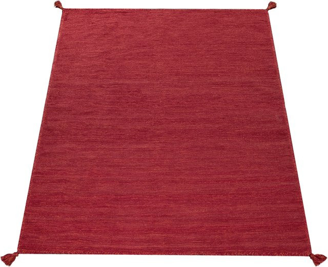 Handwebteppich Kilian in Rot, Skandinavisch, Baumwolle, B: 200 cm, T: 290 cm - Bild 1