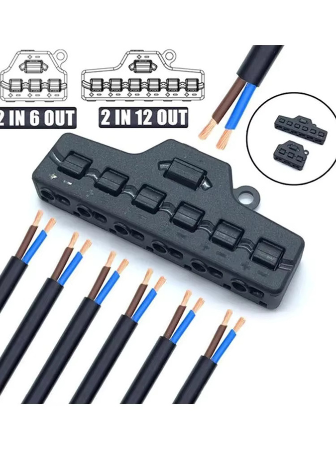 HUXUAN Port Sharing Box Verteiler mit 3 oder 6 Ports für Modell-Lichtverbindungen, 0-42 V DC, Schwarz - Bild 3