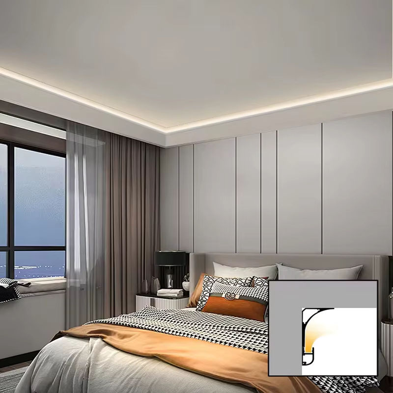 Khelse LED Aluminiumprofil für die Decken- und Wandmontage, weiß, lineare Lichtleiste zur Oberflächenmontage - Bild 3