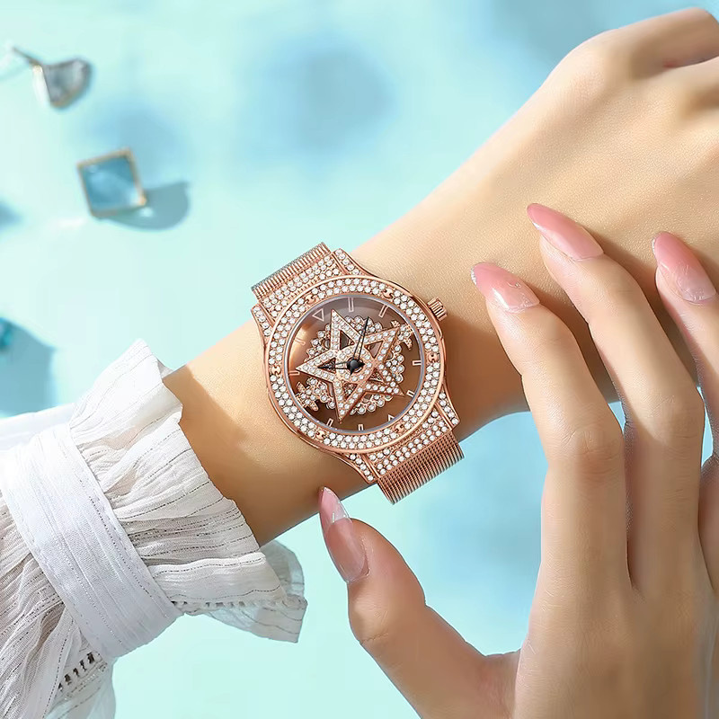 FOXBOX Armbanduhr, Roségold, Diamantbesetzt, Damen - Bild 2