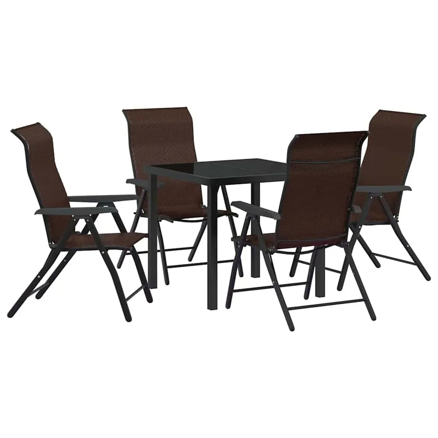 vidaXL Garten Essgruppe 5-teilig aus Poly-Rattan und Glas in Braun, höhenverstellbar - Bild 2