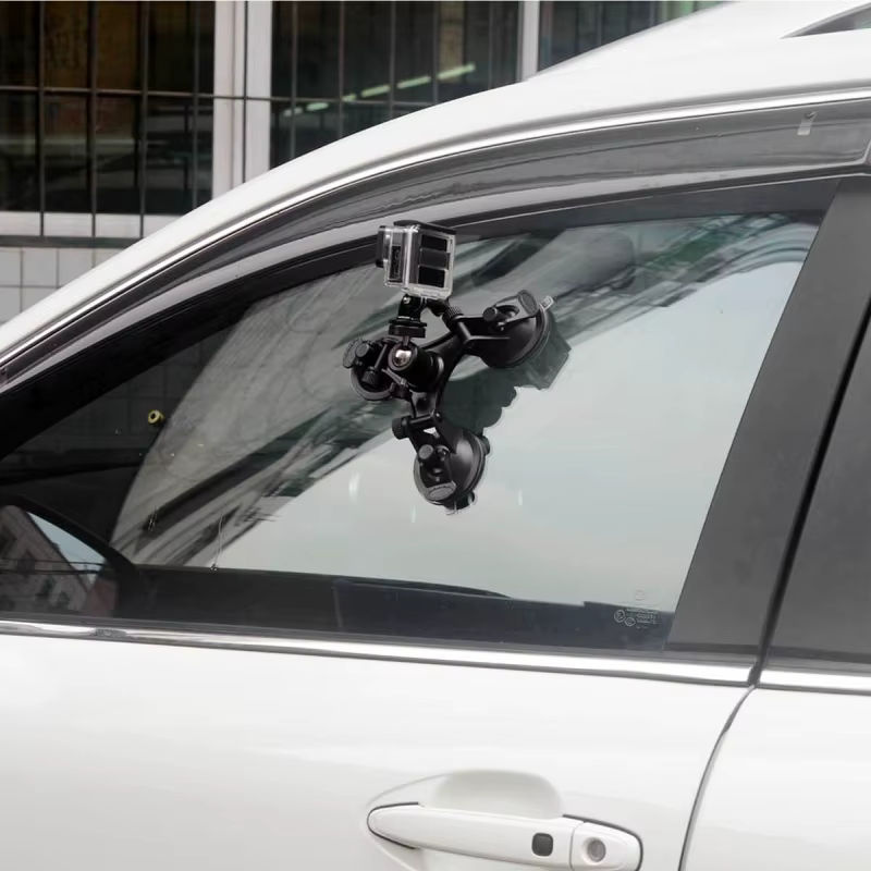 VeFly Dreieckige Auto-Saugnapf-Glashalterung in Schwarz als Stativhalterung für Insta360 X5 X4 X3, DJI Action 5 Pro 4 3 und GoPro Hero 12 11 10 Kamerazubehör - Bild 6
