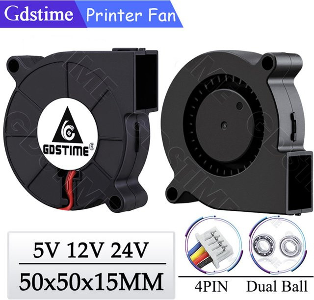 Gdstime 5015 Radialventilator Dual-Kugel-Kühler in Schwarz, B: 50 mm x T: 15 mm - Bild 1