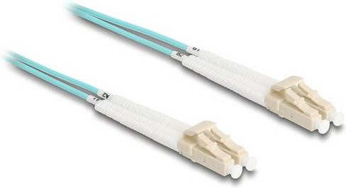Delock 88079 Glasfaser LWL Anschlusskabel OM3 Multimode in Aquablau mit 1x LC-Stecker auf 1x LC-Stecker, Länge: 1 m - Bild 1