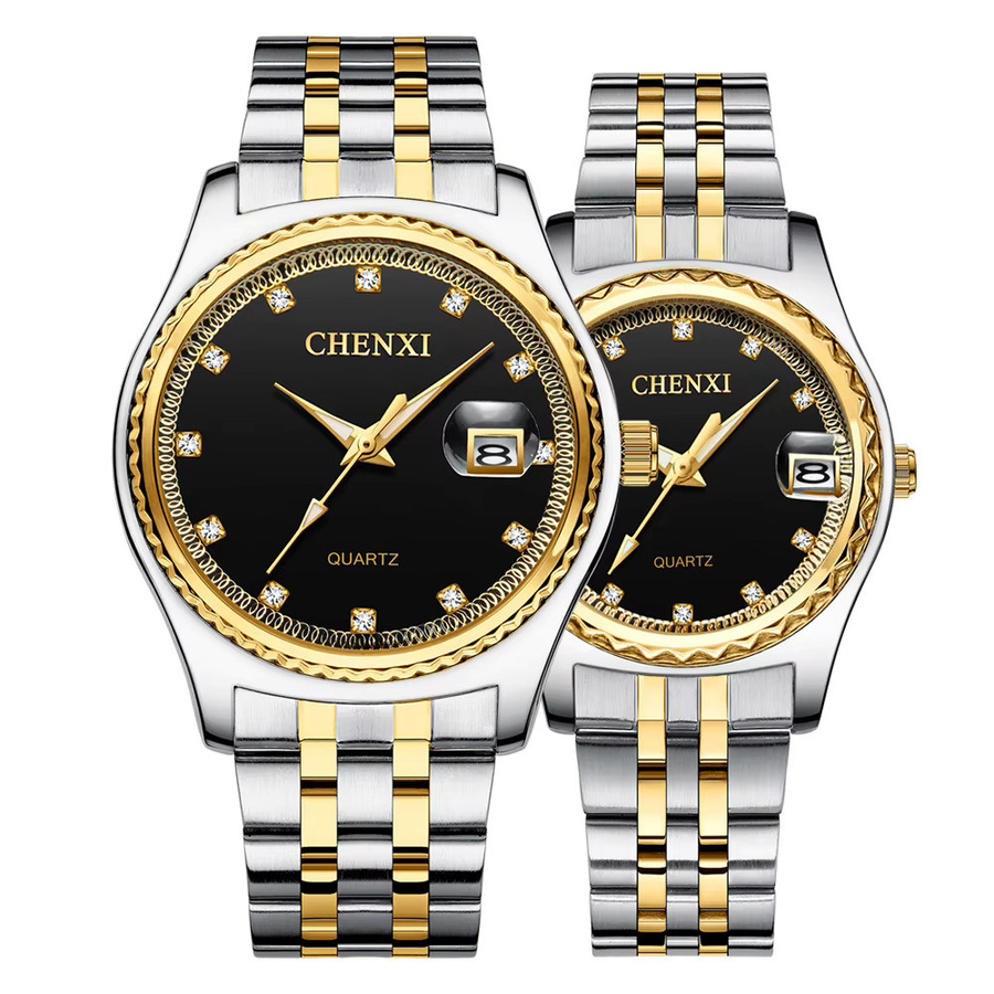 CHENXI Armbanduhr Quarz, Edelstahl, Schwarz, Herren - Bild 6
