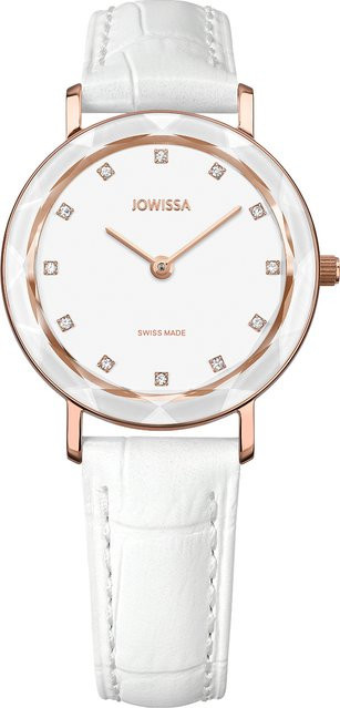 Jowissa Damenuhr, Quarz, Edelstahl, Leder, 30 mm, Weiß - Bild 1