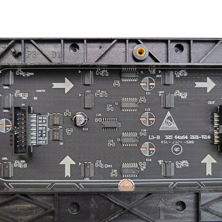 OEING P3 LED-Matrix-Panel RGB SMD2121 für den Innenbereich, Farbe: Schwarz, B/H: 192 x 192 mm, 64 x 64 Pixel - Bild 3