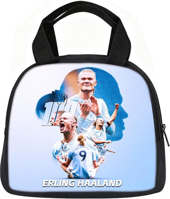 Isolierte Lunchtasche Haaland Fußballstar von Fancy Style Studio, Mehrfarbig, Wiederverwendbare Bento-Box für Schule und Reisen - Bild 1