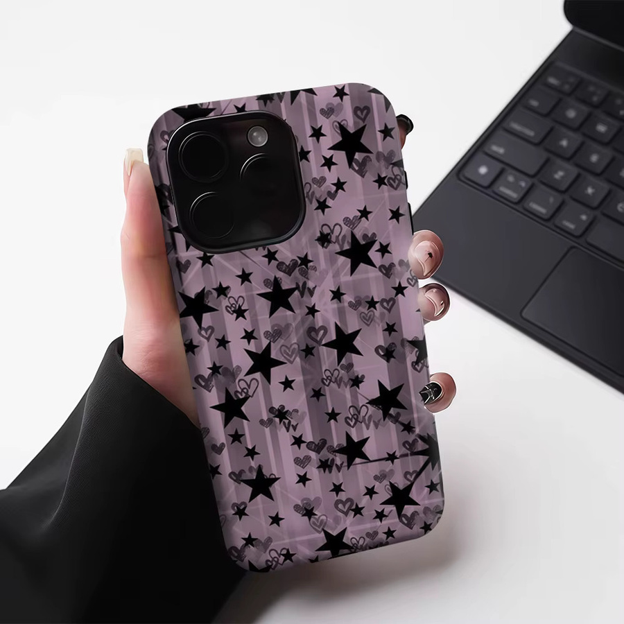 Lilac Star Magnetische Handyhülle für iPhone 17 16 15 14 13 Pro Max Plus in Purple, robuste Doppel-Schicht-Schutzhülle - Bild 4