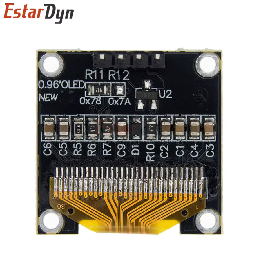 Estardyn OLED Displaymodul 0,96 Zoll I2C SSD1306 128x64 LCD-Bildschirmplatine in Weiß/Blau/Gelb-Blau - Bild 2