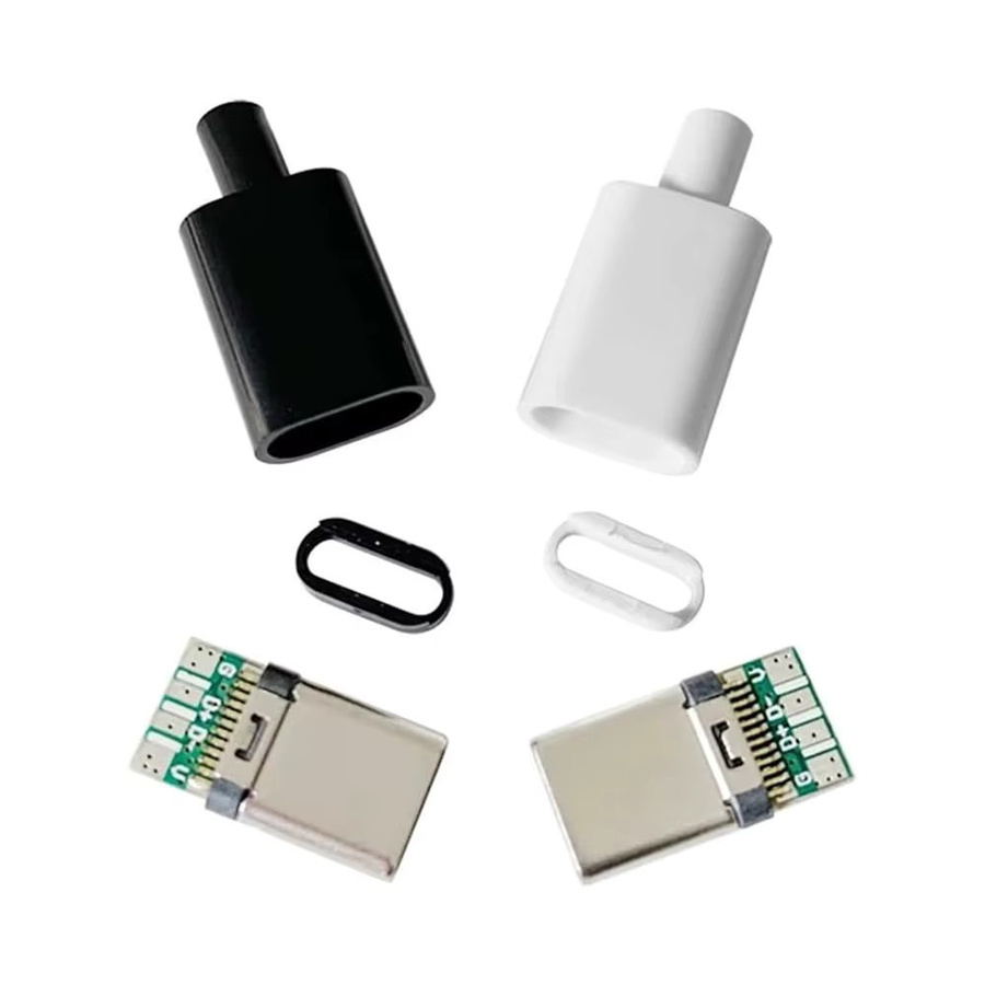AOKIN 20er Set USB 3.1 Typ C Stecker und Buchsen 24 Pins Adapter für Solder Draht, Kabel und PCB Board Module in Schwarz - Bild 2