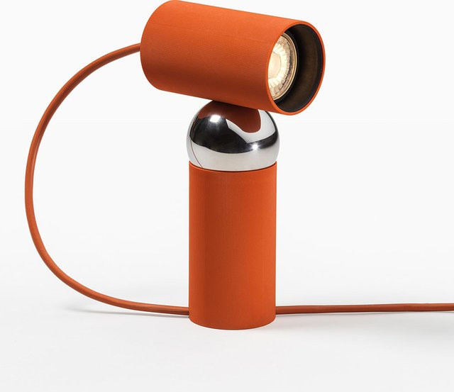 FLOS Bilboquet Tischleuchte Tomato in Rot mit verstellbarem LED-Leuchtmittel aus Polycarbonat und Edelstahl - Bild 1