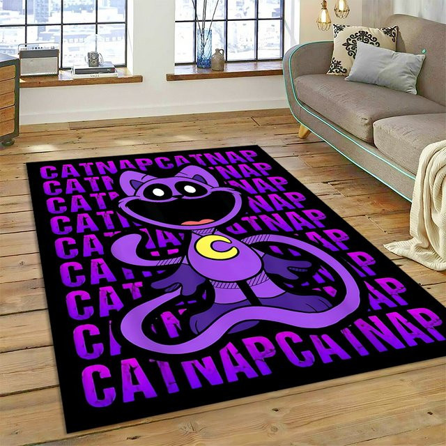 LOUSIDREAM Cartoon Teppich Catnap Craftycorn S-Smiling C-Critters in Lila, rutschfeste Bodenmatte für Wohnzimmer und Schlafzimmer - Bild 1