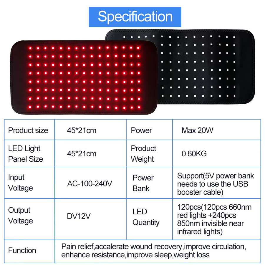 Raiuleko Rot-Infrarot-Lichttherapie-Pad, Unisex, für Körper, Hände, Füße - Bild 4