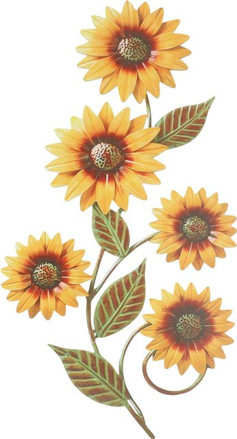 LEENKEA Vintage Sonnenblumen Wanddekoration aus Metall für Garten und Hof - Bild 1