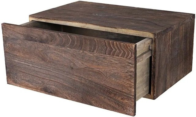 MCW Wandregal C55 aus Paulowniaholz in Braun im Shabby-Look, B/T/H: 46 x 21 x 30 cm - Bild 1