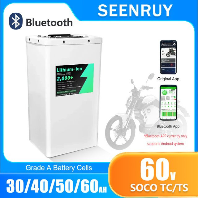 Super SOCO TS TC Ersatzbatterie 17S 60V Li-Ion mit Bluetooth App-Steuerung und Ladegerät in Weiß - Bild 1