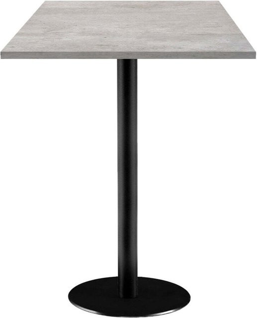 RestooTab Stehtisch Rome quadratisch in Stein-Optik, Farbe Grau/Schwarz, B/T/H: 60 x 60 x 113 cm - Bild 1