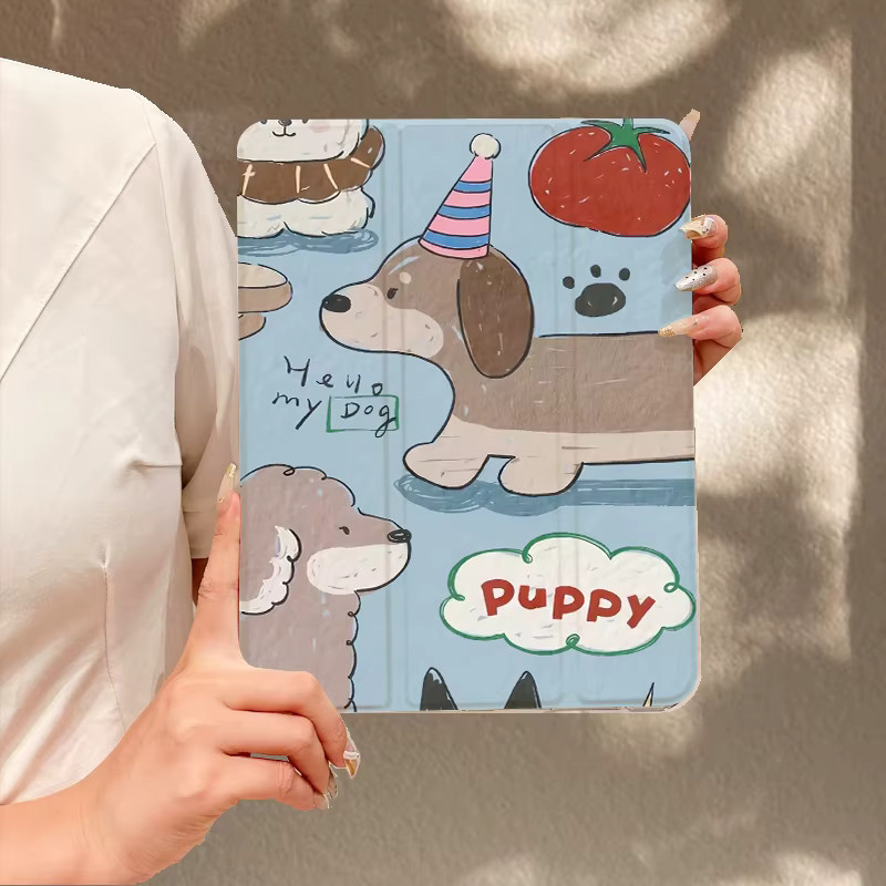 Tomato Puppy Tablet-Hülle mit Stifthalter für Apple iPad Pro 10/11 Zoll und iPad Air, mehrfarbig - Bild 2
