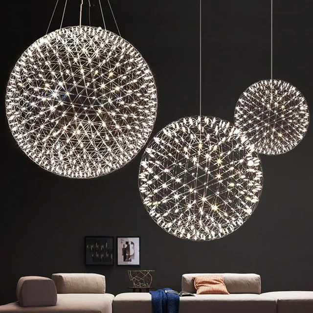 JIANKEXING Nordic LED Spark Ball Kronleuchter Moderne Kugelleuchte aus Metall für Wohnzimmer und Schlafzimmer in Warmweiß - Bild 1