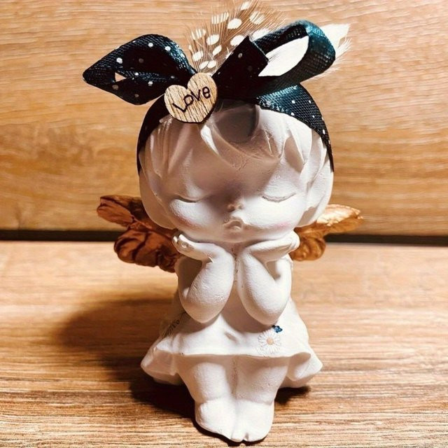 DNEJIU Engelsfigur Silikonform für DIY-Puppen und Kerzen in Weiß, Höhe: 6,5 cm, Breite: 5,0 cm - Bild 1