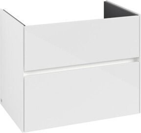 V&B Waschtischunterschrank Collaro in Weiß glänzend mit Waschbecken und LED-Beleuchtung B/T/H: 76,1 x 48,0 x 61,0 cm - Bild 1