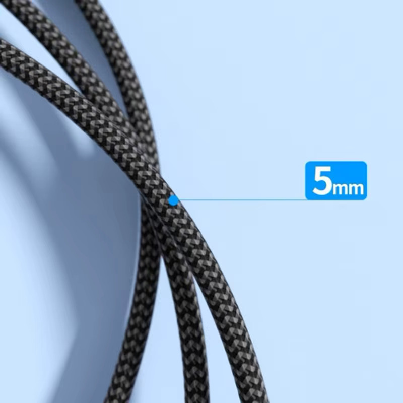 USB A auf USB C Verlängerungskabel mit 5 Gbit/s Datenübertragung, geflochtenes Nylon, Schwarz - Bild 3