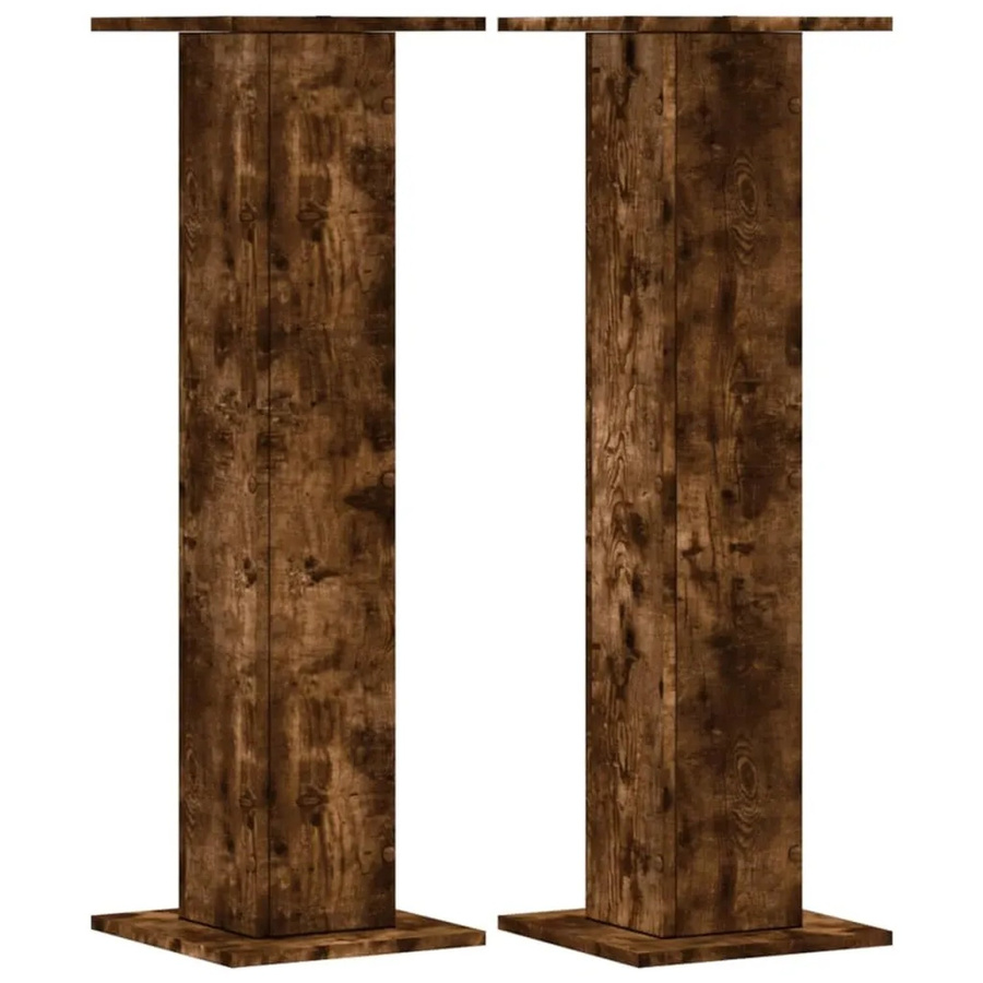 vidaXL Pflanzenständer Set aus Holzwerkstoff in Räuchereiche, 2 Stück, Farbe: Braun, B/T/H: 30 x 30 x 95 cm - Bild 2