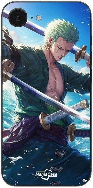 Manicase Handyhülle für iPhone 16E One Piece Roronoa Zoro Manga Anime Design in Schwarz und Multicolour - Bild 1