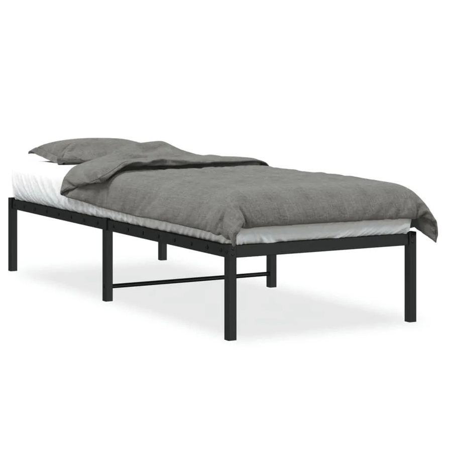 vidaXL Bettgestell aus Metall in Schwarz Matt, klassisches Design, B/T/H: 80 x 200 cm - Bild 2