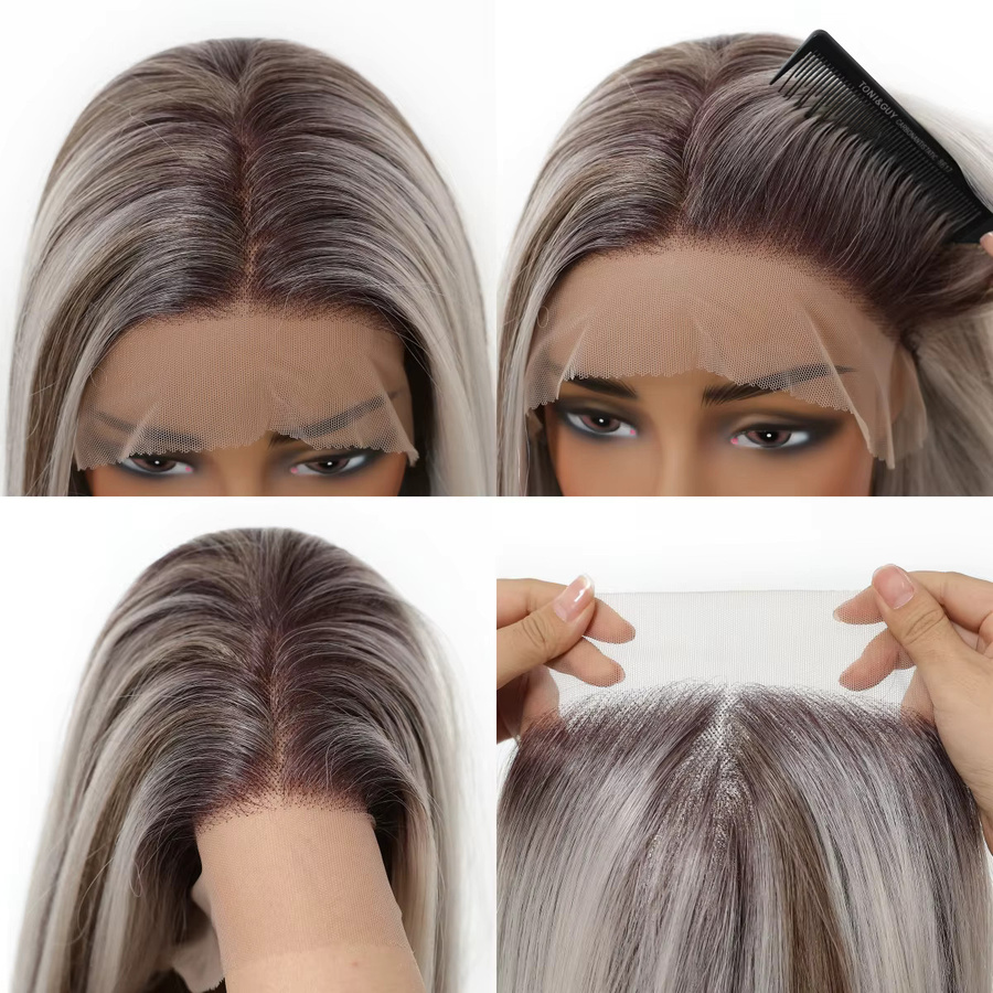 HAIRCUBE Perücke, Platin Highlight, Synthetisch, Damen - Bild 4