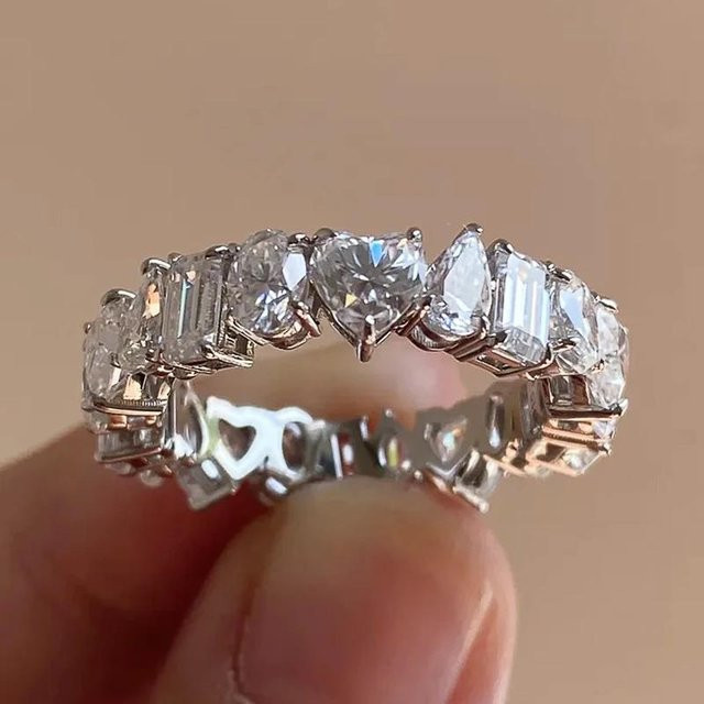Huitan Ringe, Zirkonia, Silber, Kupfer, Damen - Bild 1