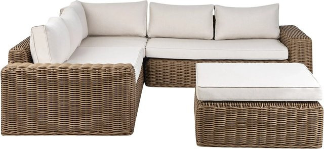 Beliani Lounge Set PALERMO aus Polyrattan in Braun - Bild 1