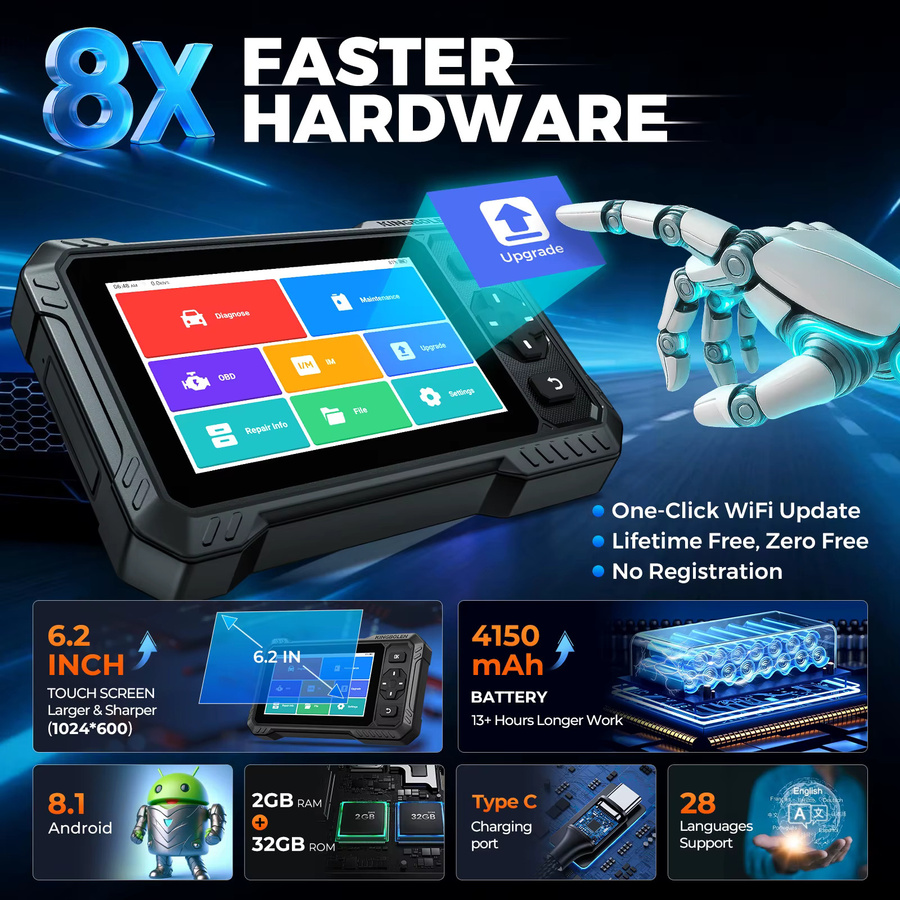 KINGBOLEN S6 Elite Vollsystem-Diagnosegerät in Schwarz mit bidirektionalem Scan-Tool, CANFD-Unterstützung, Auto-VIN-Scan und 15+ Reset-Funktionen als OBD2 Codeleser - Bild 6