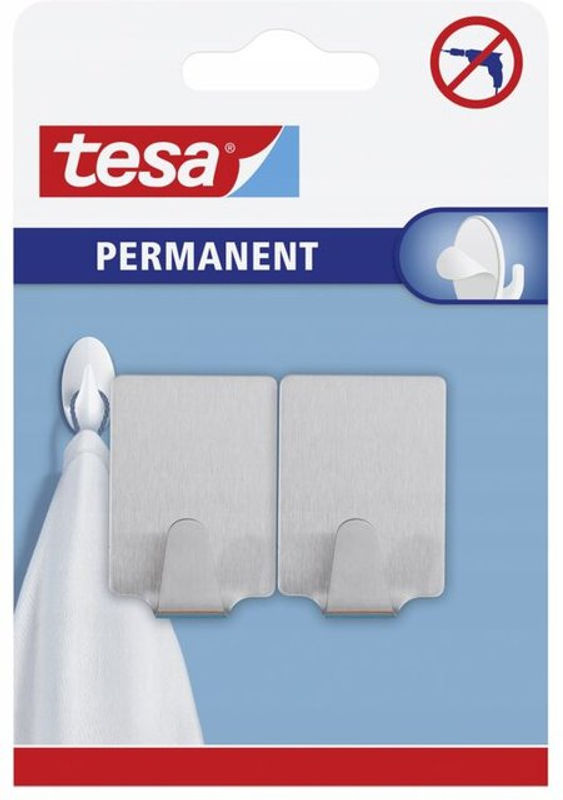 tesa Permanent Haken Rechteckig aus Metall in Silber - Bild 2