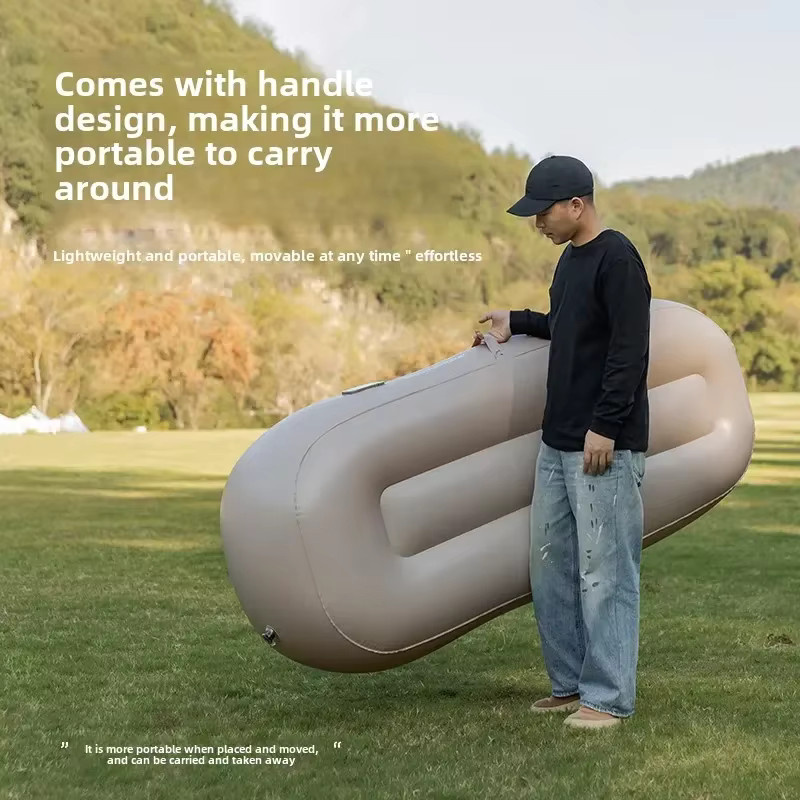 MOUNTAINHIKER Aufblasbare Schlafsofa-Luftmatratze für Outdoor-Camping in Beige, B/T/H: 180 x 75 x 58 cm - Bild 4