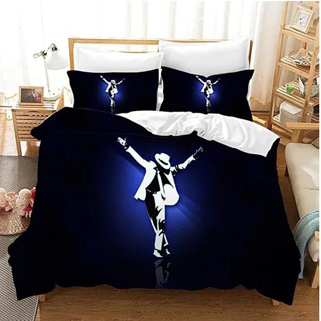 Bettwäsche Set Michael Jackson von JMG Household Supplies in Schwarz mit Bettbezug und Kissenbezug, B/H: 140 x 210 cm - Bild 1