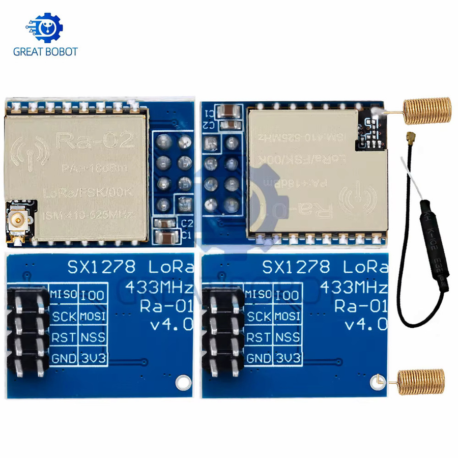 baishundianzi LoRa SX1278 RA-01/RA-02 Spread Spectrum Wireless-Modul, 433 MHz, SPI-Schnittstelle mit Antenne, Blau - Bild 2