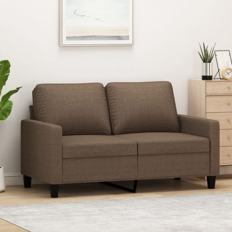 Vidaxl 2-Sitzer-Sofa in Braun aus Stoff und Metall im modernen Design, Breite: 120 cm - Bild 1