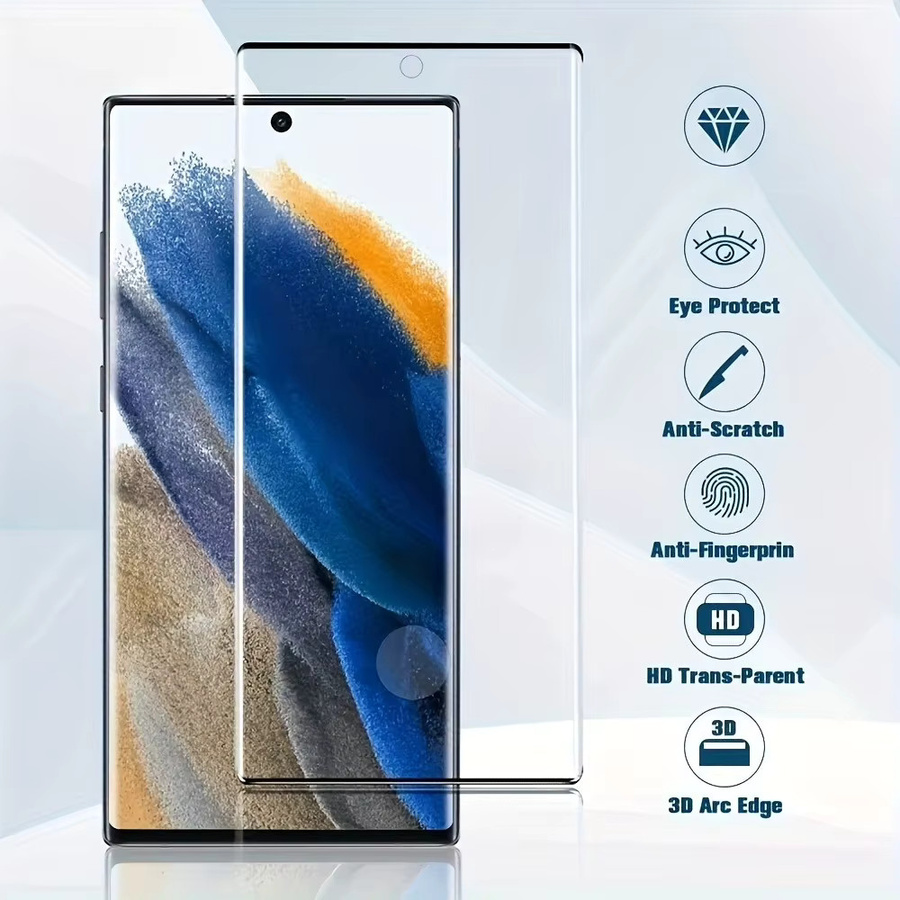 4er-Pack Samsung Displayschutzfolie aus gehärtetem HD-Glas, transparent, passend für Galaxy S25 Ultra, S24 Ultra, S23, S22 Plus sowie Note 20, 10, 9, S10, S9 Plus - Bild 4