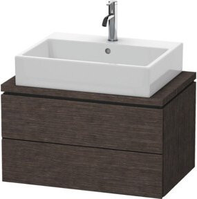 Duravit Waschtischunterschrank Compact L-Cube in Eiche dunkel gebürstet mit 2 Schubladen, B/T: 72 x 47,7 cm - Bild 1